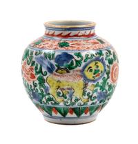 A Small Chinese Wucai Porcelain Jar — KANGXI PERIOD (1662-1722)