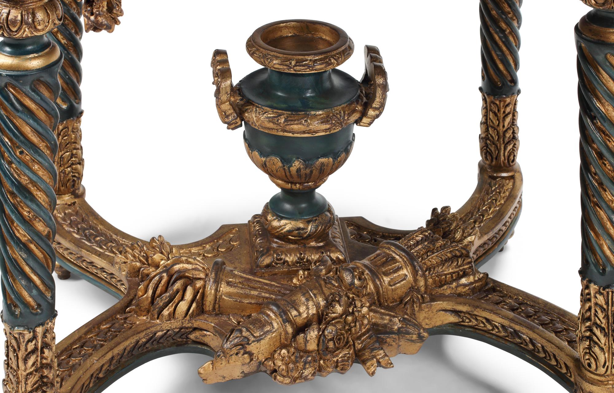 A Pair of Italian Neoclassical Style Painted and Parcel-Gilt Jardinières