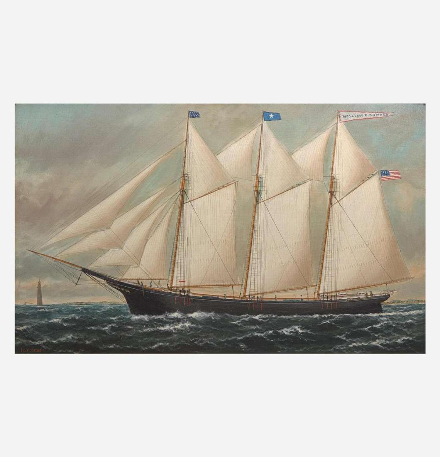 William Pierce Stubbs (American, 1842-1909) The Schooner William E. Downes