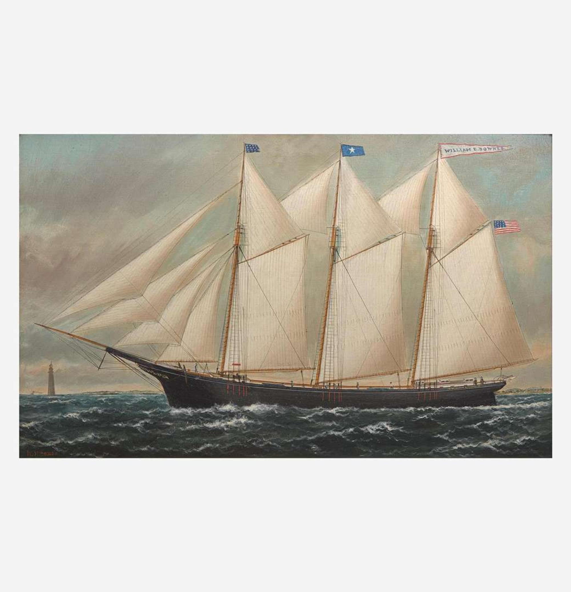 William Pierce Stubbs (American, 1842-1909) The Schooner William E. Downes