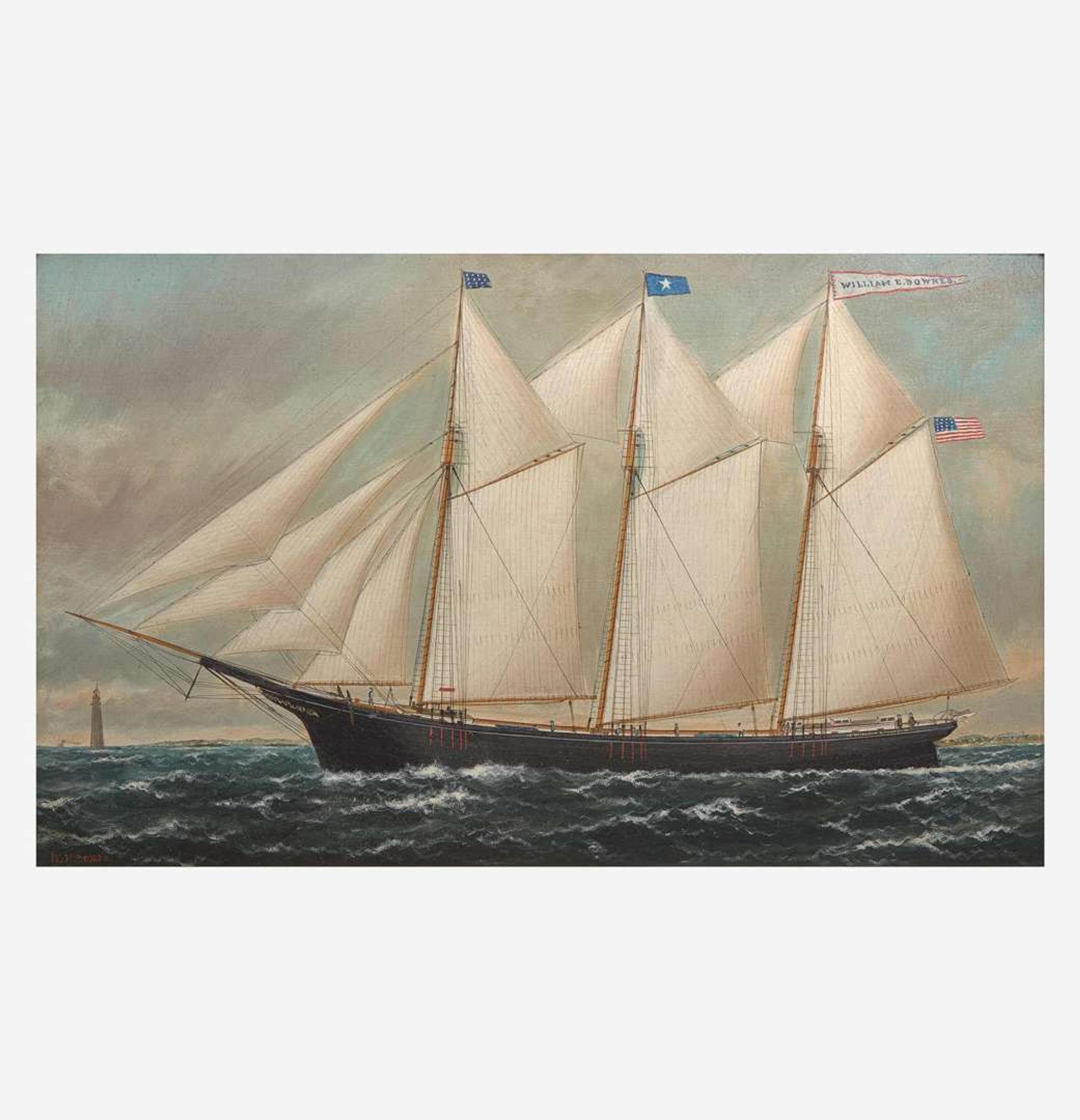 William Pierce Stubbs (American, 1842-1909) The Schooner William E. Downes