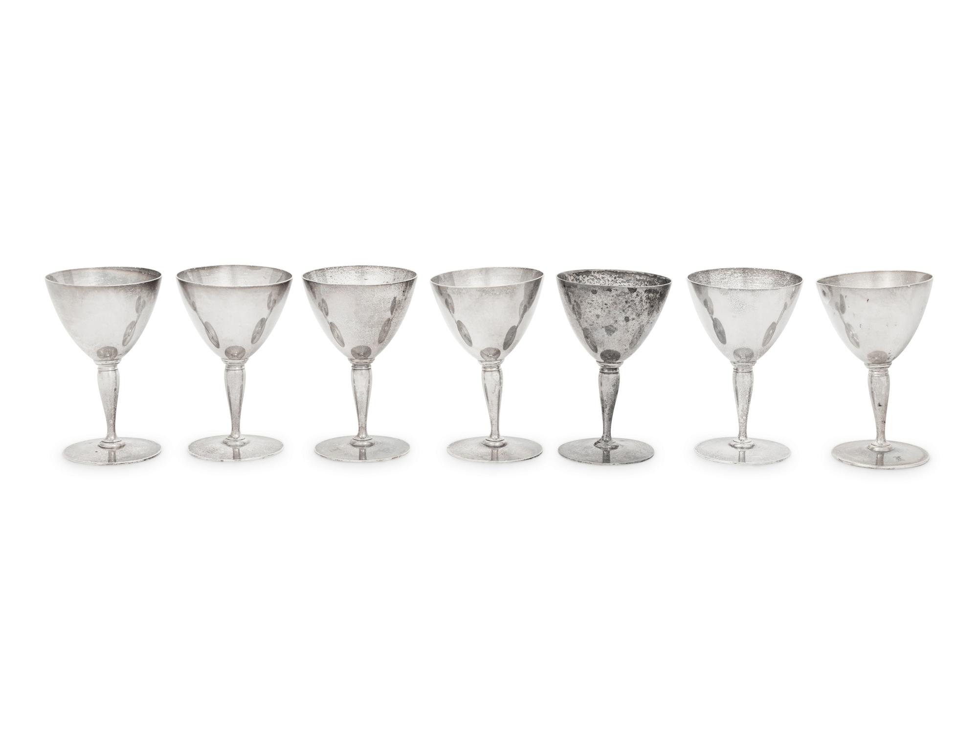 A Set of Seven Tiffany & Co. Silver Cordial Cups