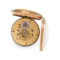 HESSEN, ENAMEL OPEN FACE MOURNING POCKET WATCH