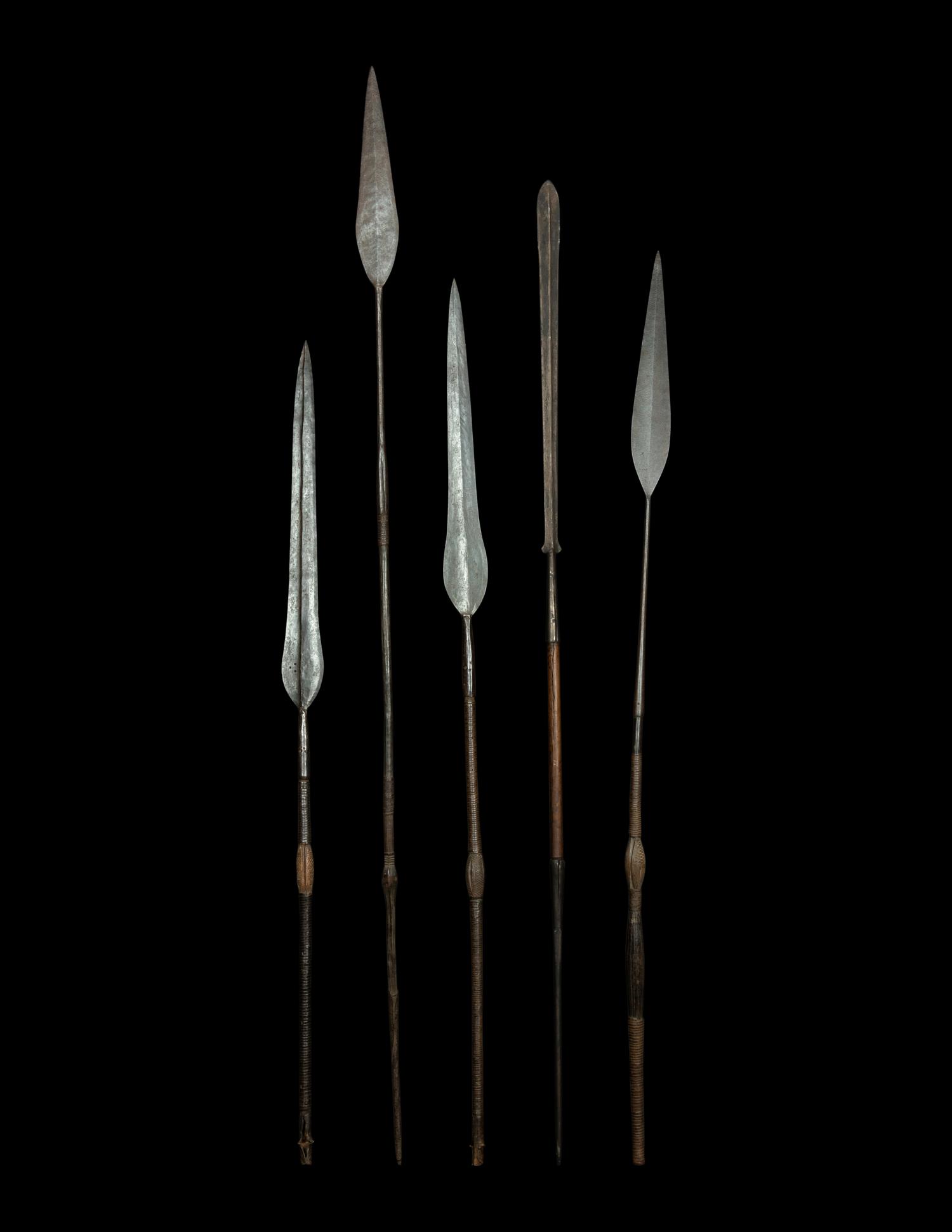 Five Maasai Warrior Spears