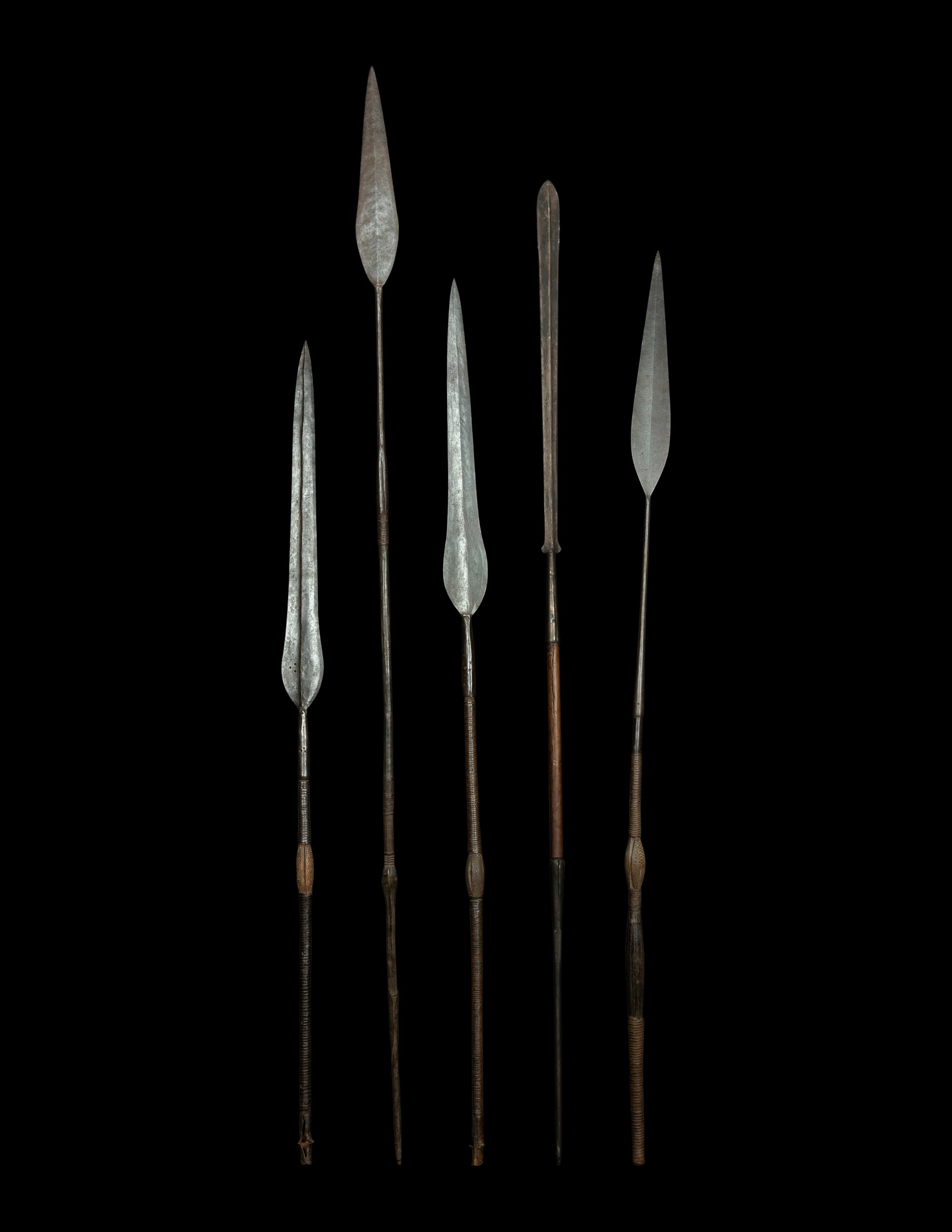 Five Maasai Warrior Spears