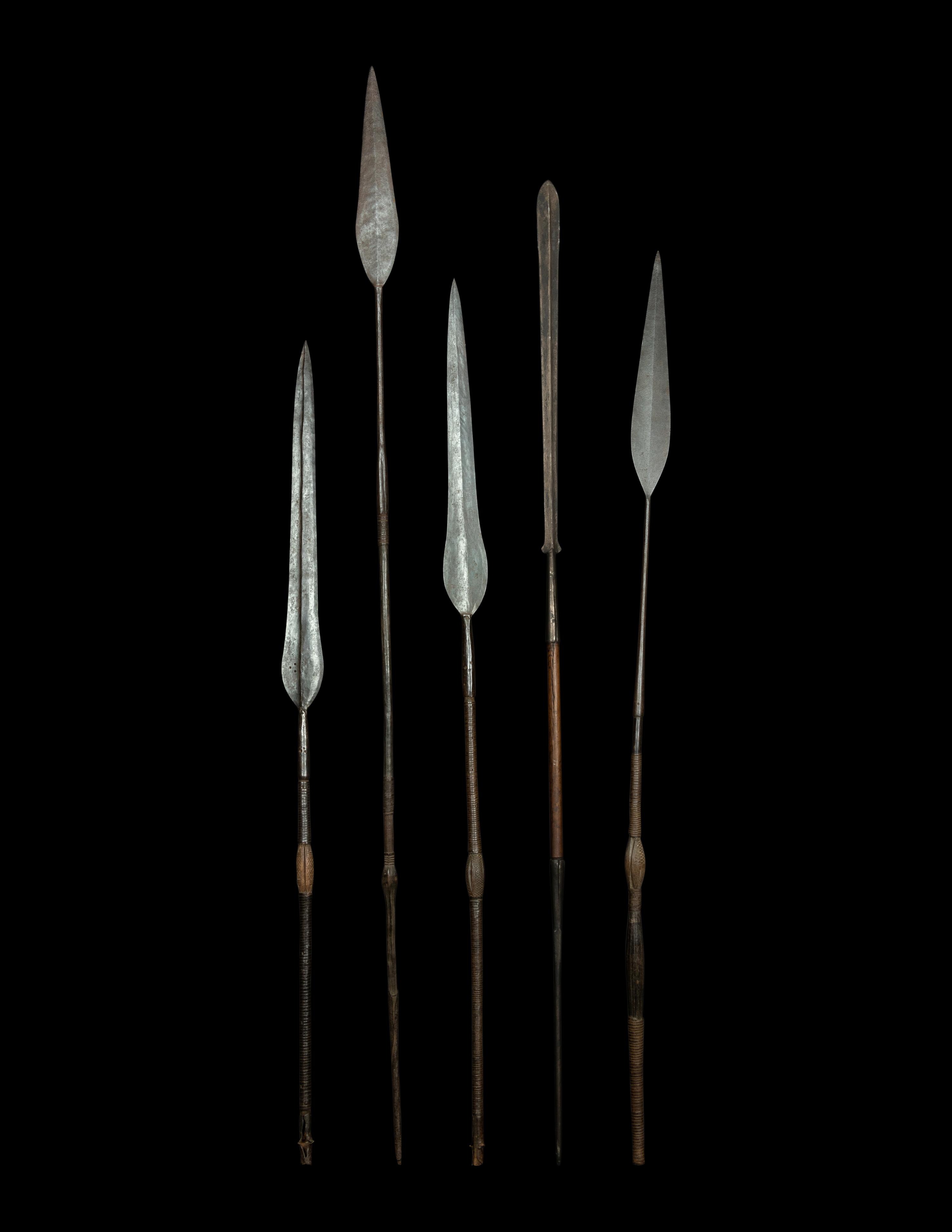 Five Maasai Warrior Spears