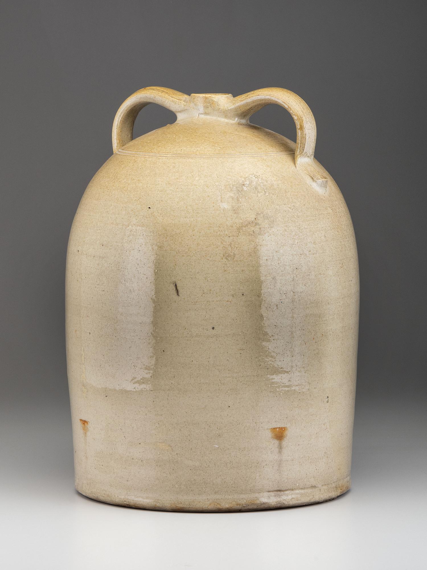 A Ten-Gallon Twin-Handled Stoneware Cooler