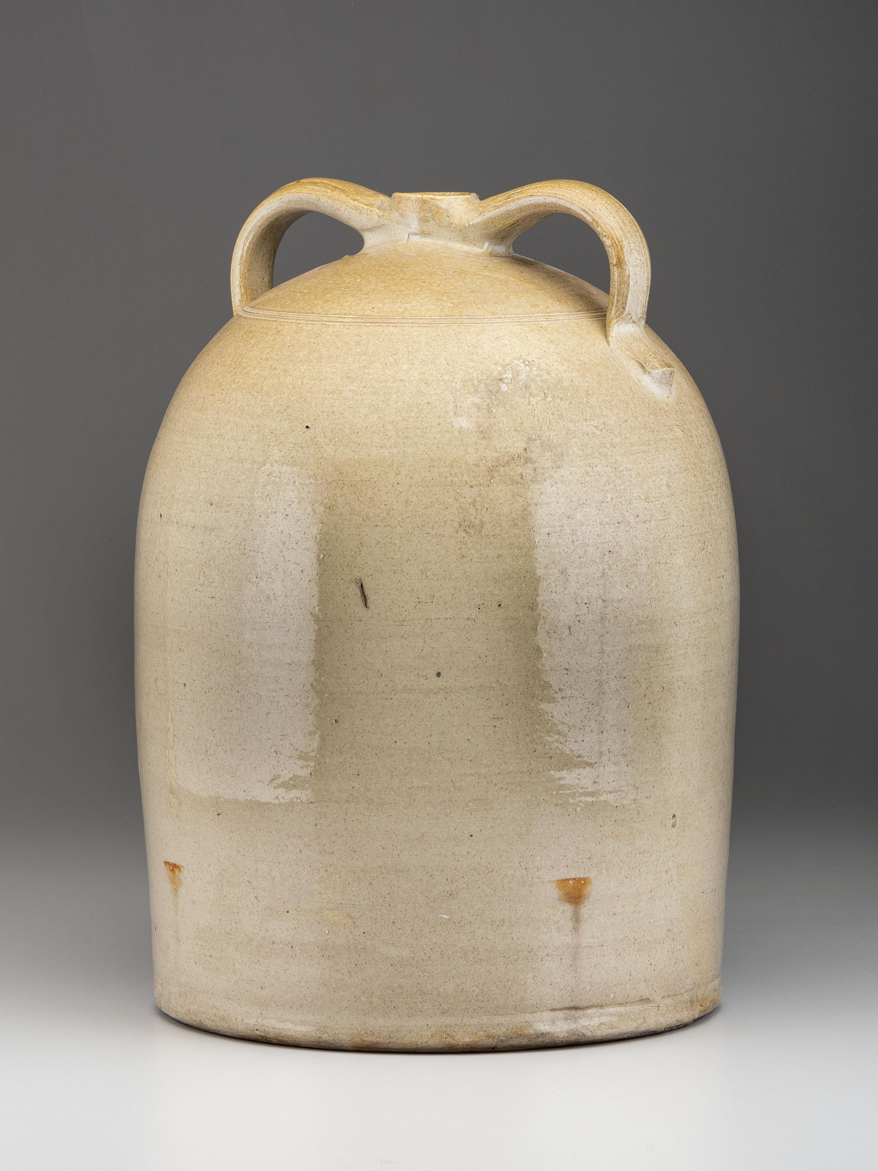 A Ten-Gallon Twin-Handled Stoneware Cooler