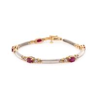 BICOLOR GOLD, RUBY AND DIAMOND BRACELET