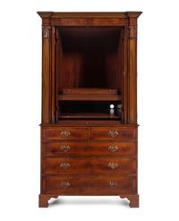 A Bench-Made George III Style Linen Press by Trosby Furniture