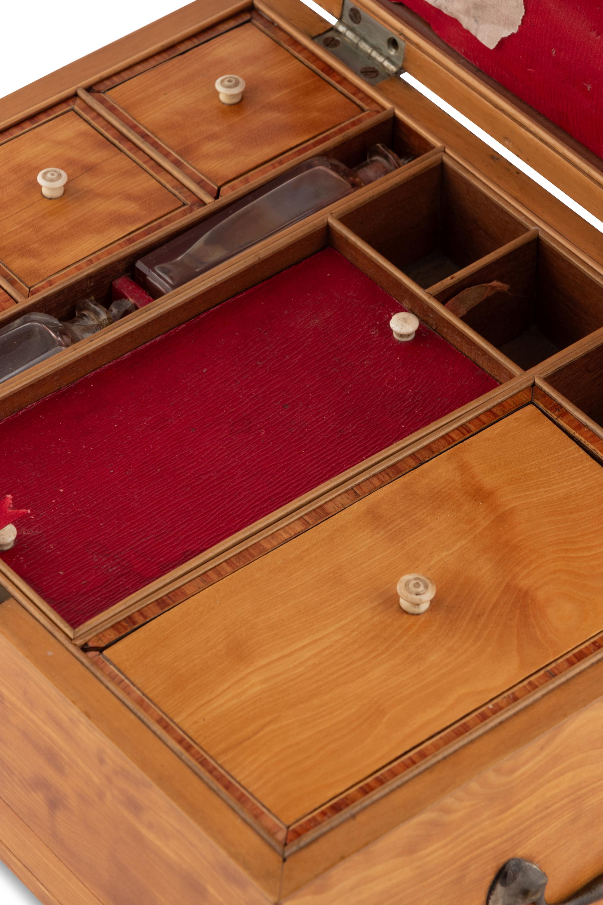 An English Satinwood Traveling Dressing Kit
