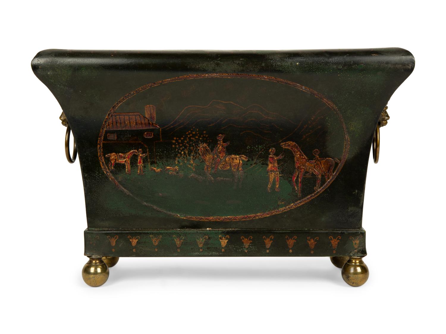 A French Japanned Tole Jardiniere