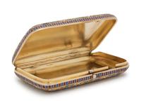 A Russian Silver-Gilt and Enameled Cigarette Case