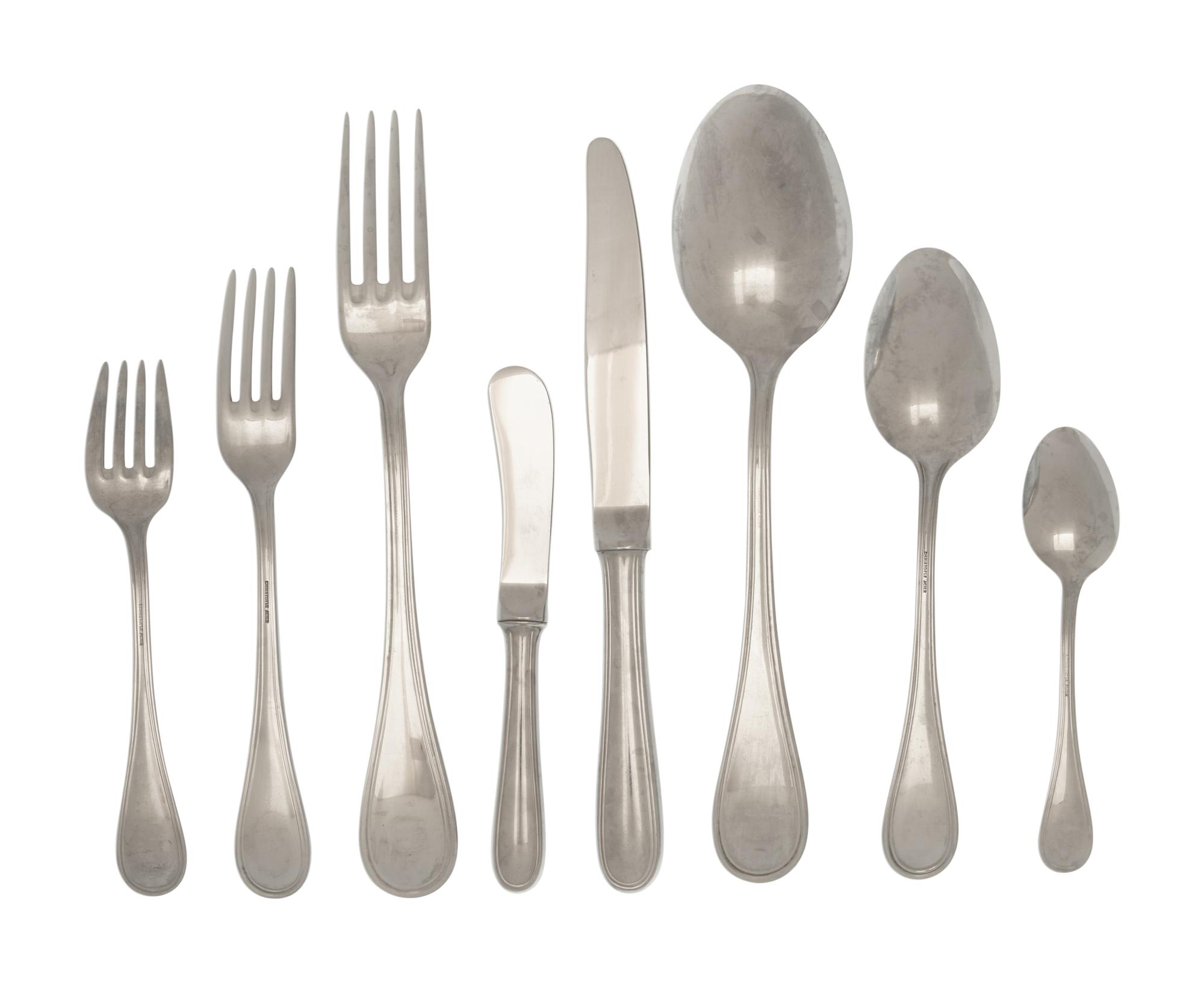 A Christofle Stainless Steel Flatware Service