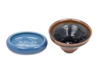Two Chinese Monochrome Glazed Porcelain Vessels