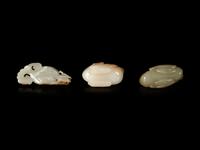 Three Chinese Jade Carvings of Birds