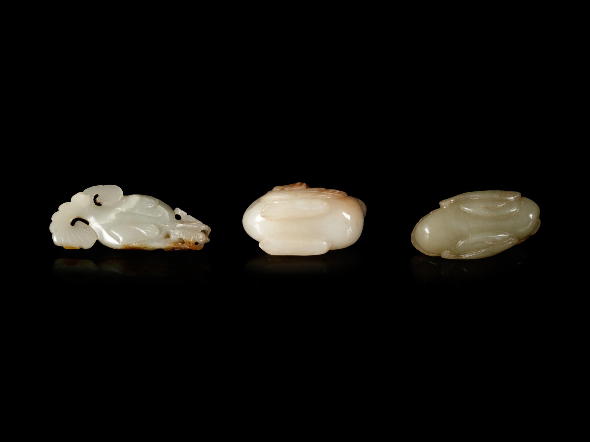 Three Chinese Jade Carvings of Birds
