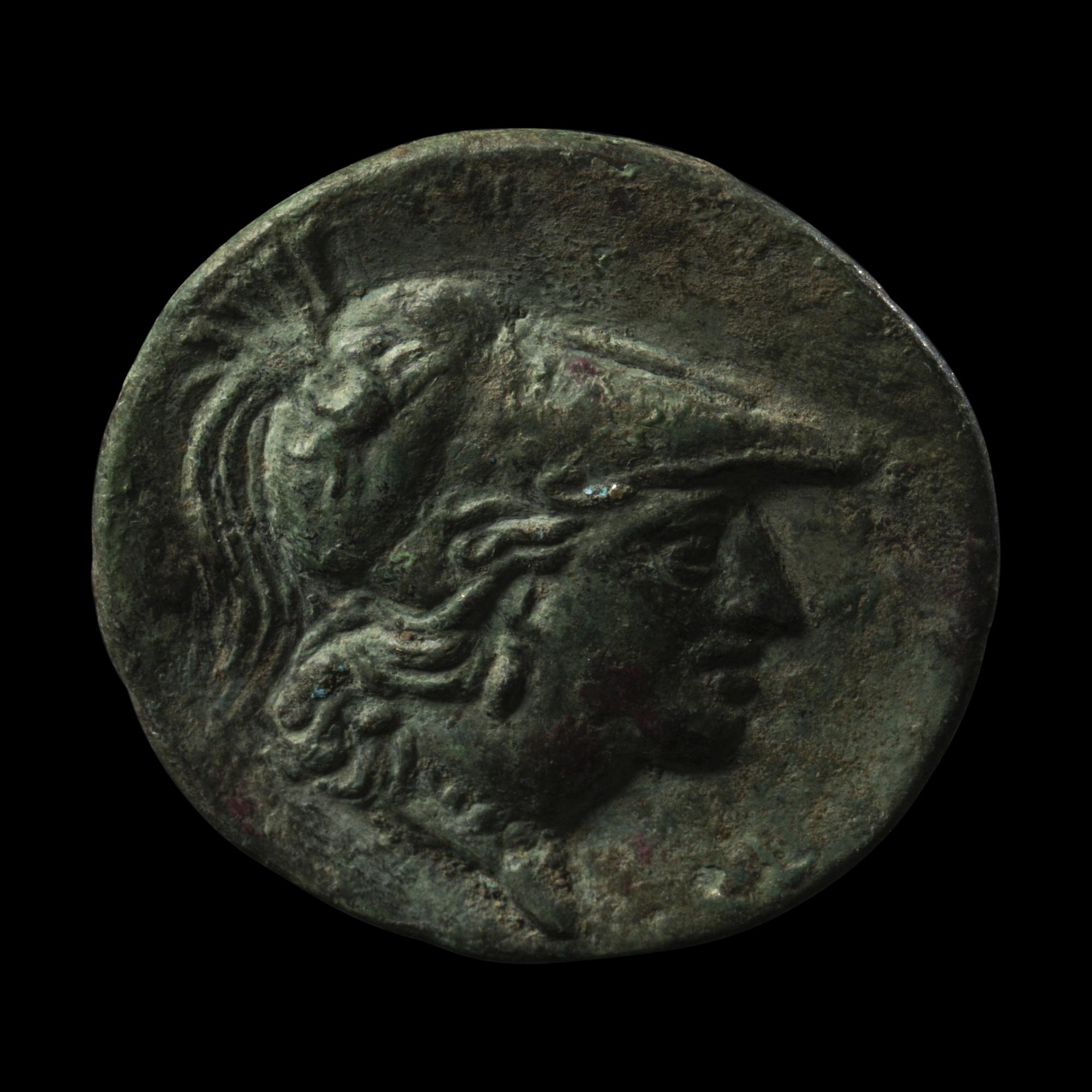 A Roman Bronze Fibula with Minerva