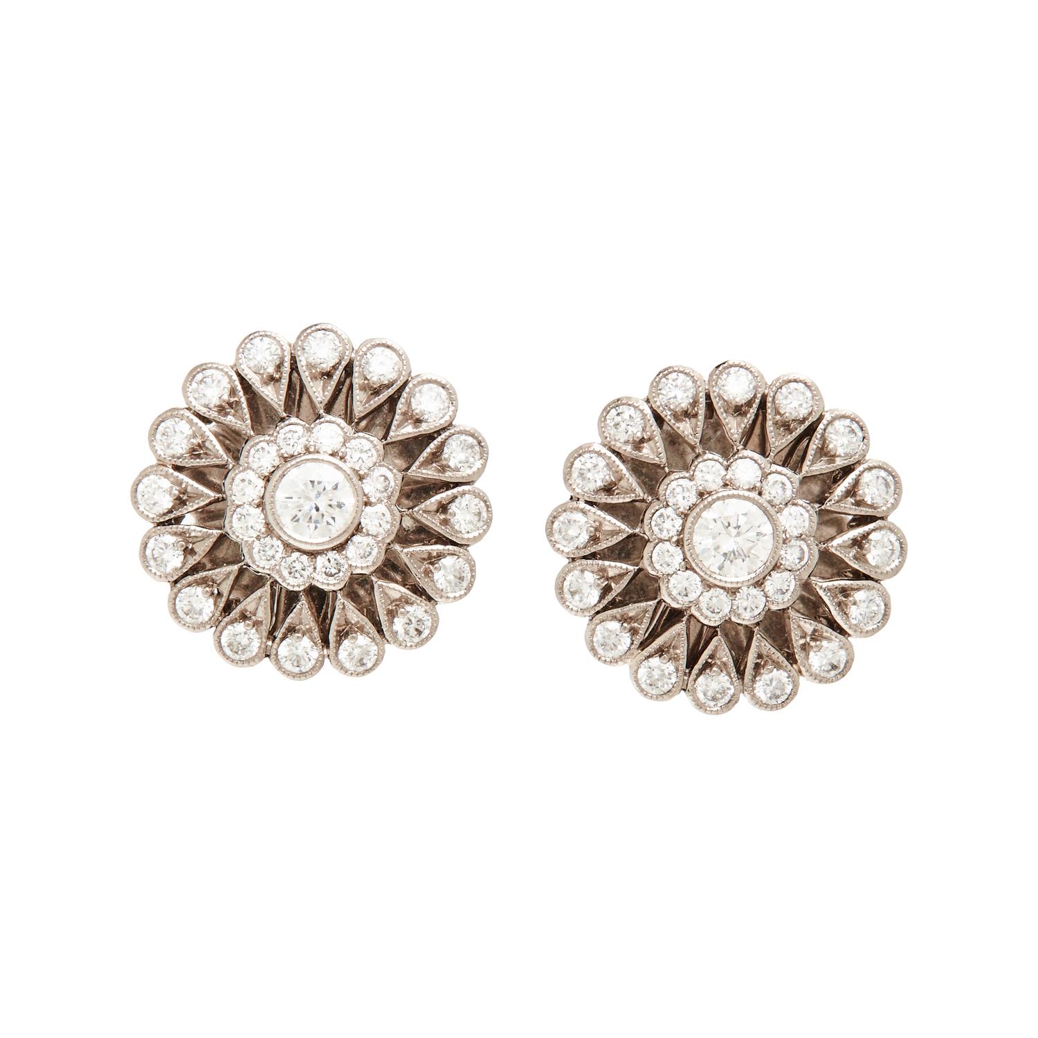KWIAT, WHITE GOLD AND DIAMOND EARRINGS