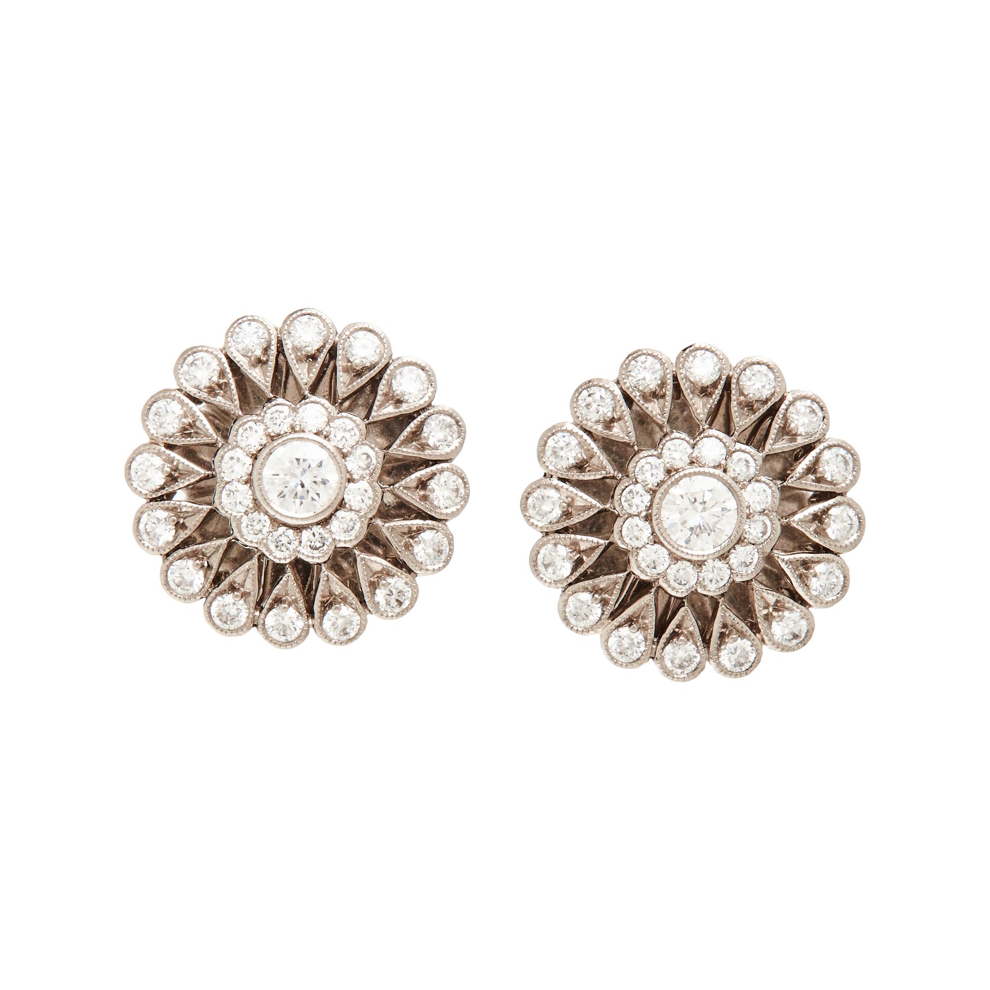 KWIAT, WHITE GOLD AND DIAMOND EARRINGS