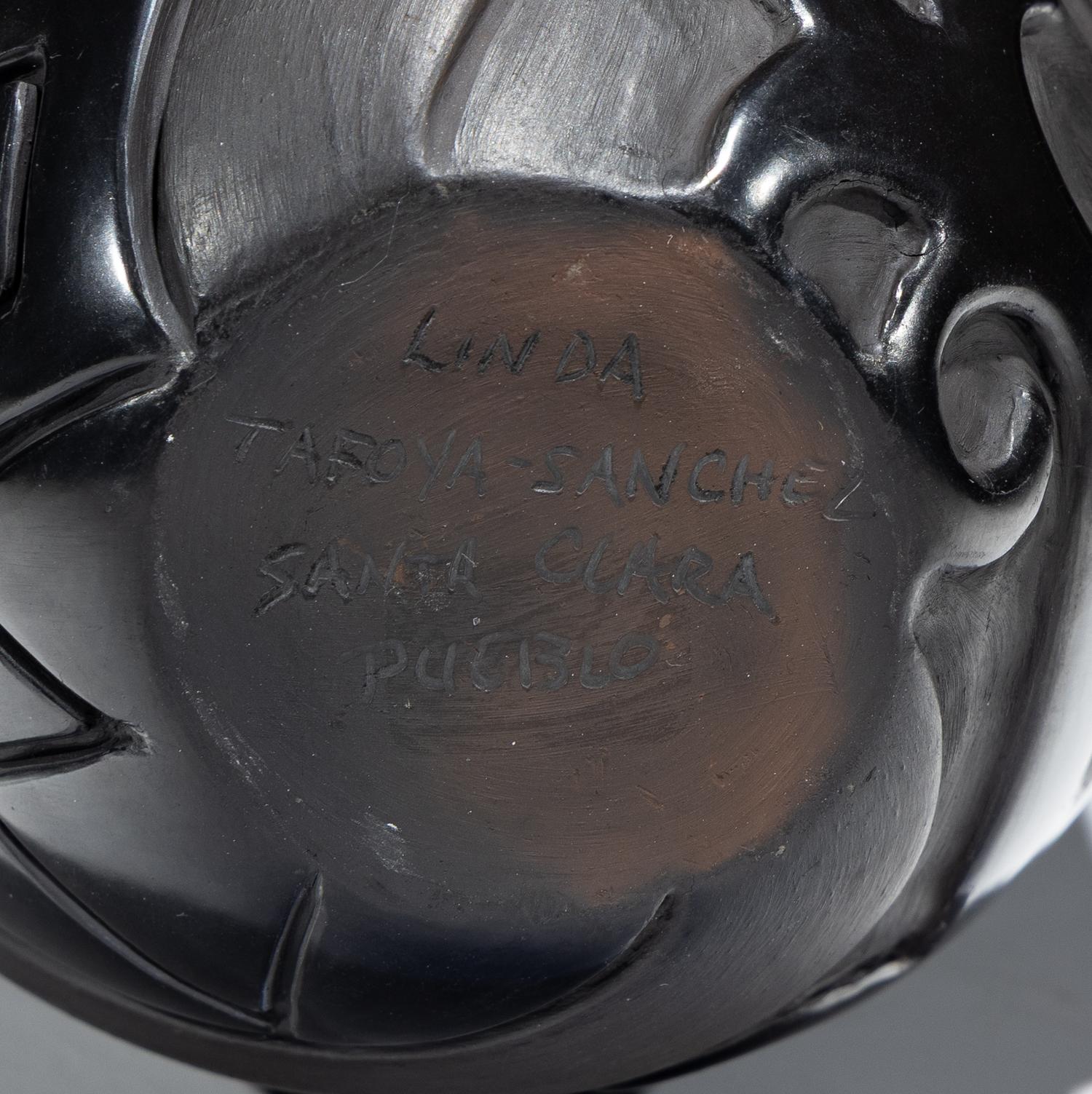 Carved Blackware Pottery Vase