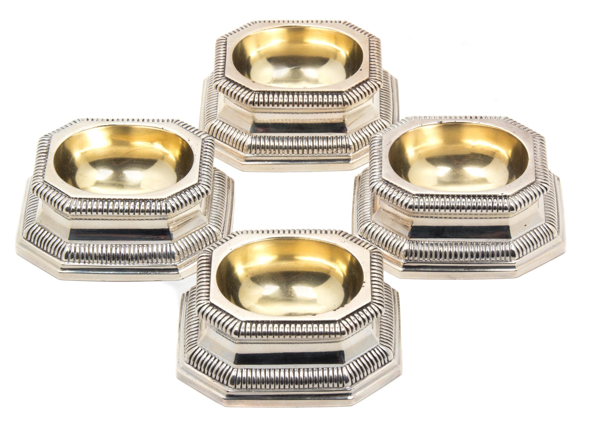 A Set of Four French Silver Salt Cellars, Boin Taburet, Paris, 19th Century,