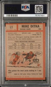 A 1962 Topps Mike Ditka Rookie Football Card No. 17 (PSA 5 EX)