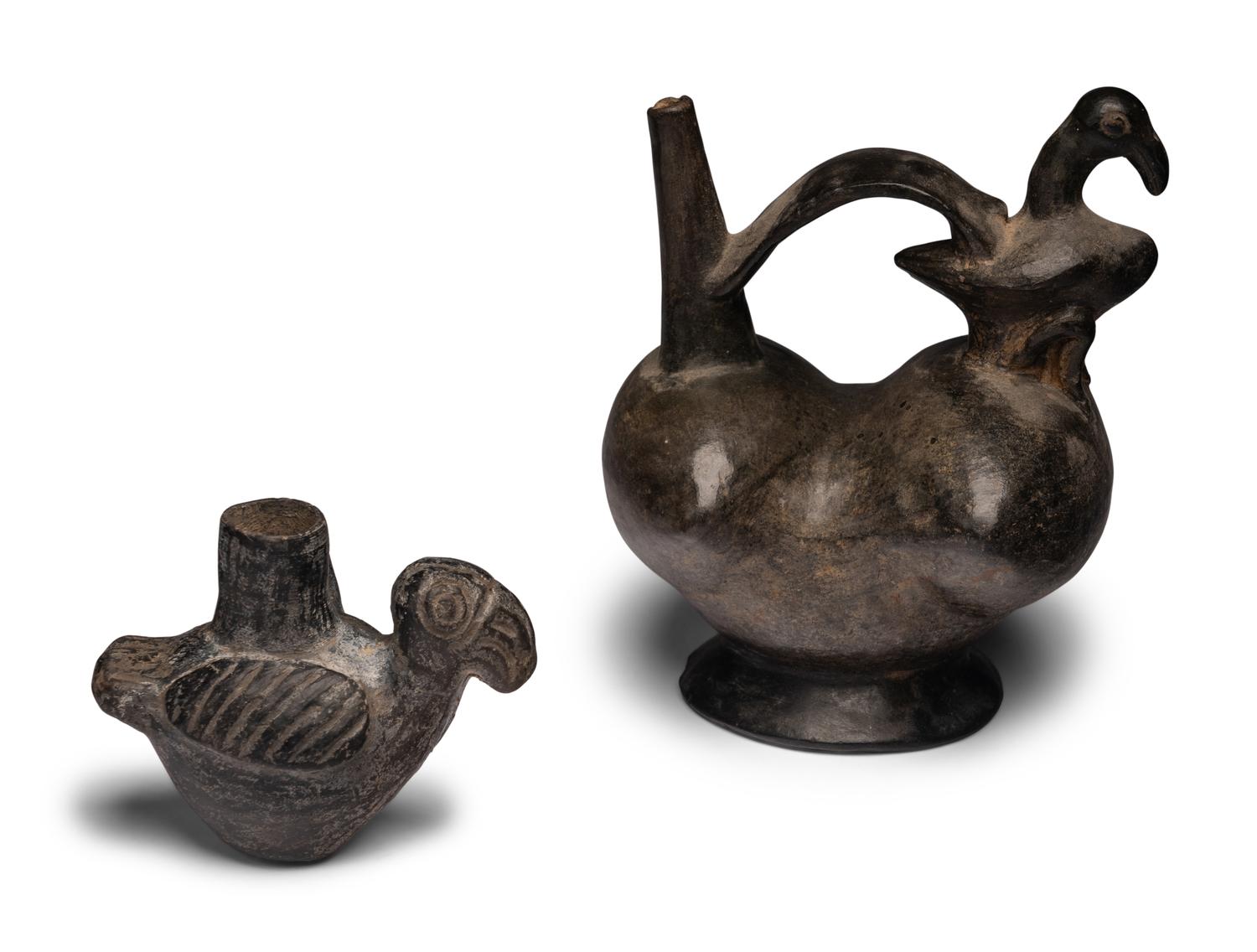 Five Chimu Blackware Bird-Form Vessels