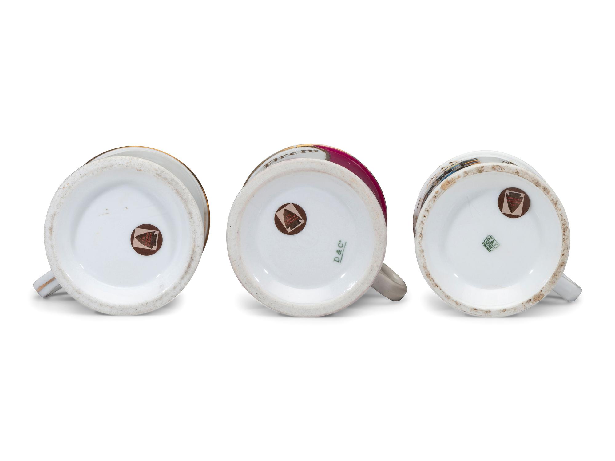 Three Tradesman's Porcelain Occupational Shaving Mugs