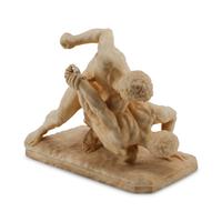 A Continental Alabaster Figural Group of The Wrestlers