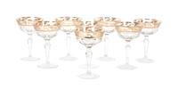 A Set of Eight Faceted Stems Height 5 5/8 inches. — 20TH CENTURY