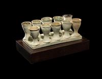 An Egyptian Faience Model Offering Tray