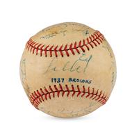 A 1937 St. Louis Browns Team Signed Autograph Baseball
