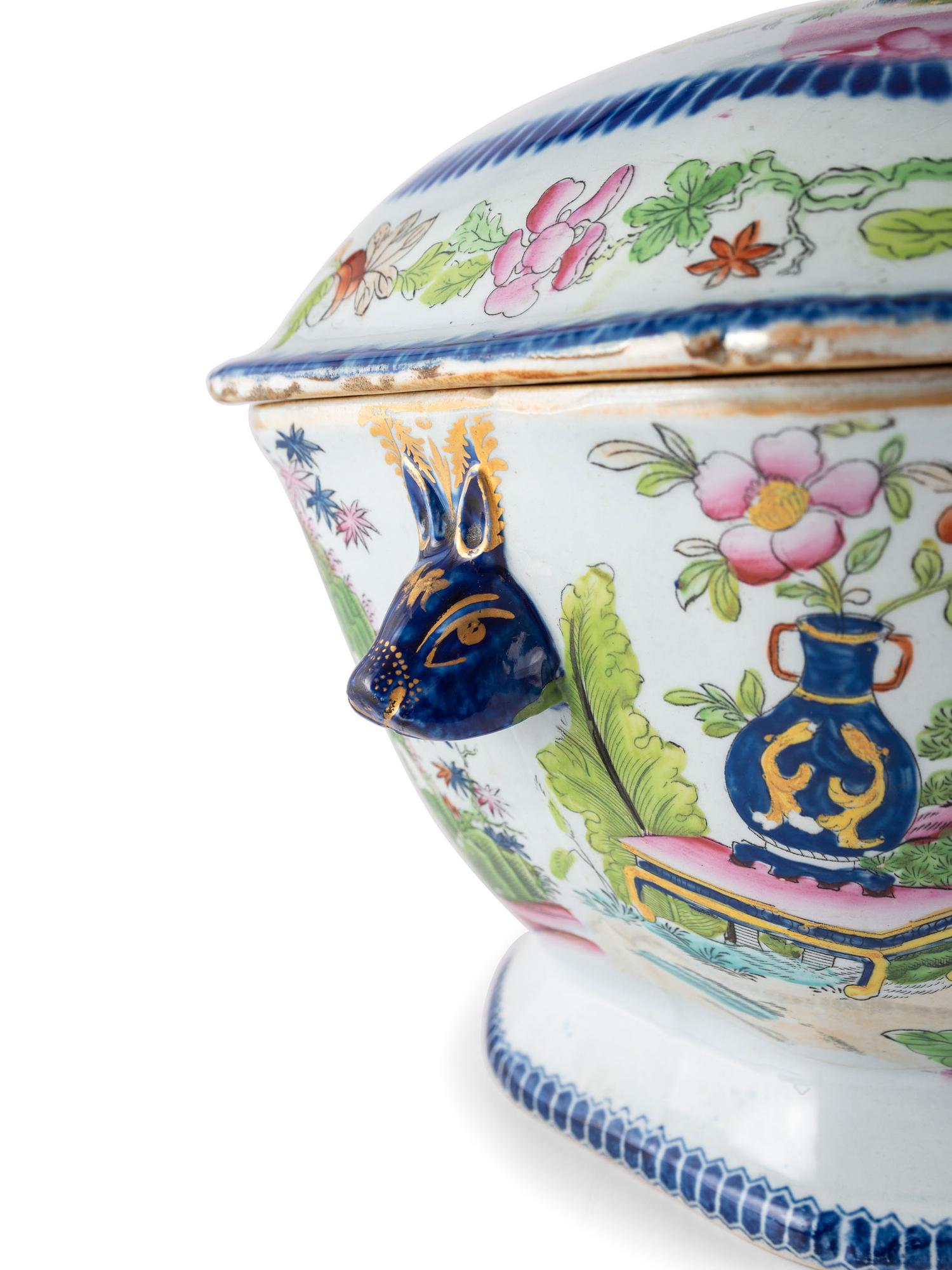A Mason's Ironstone Chinoiserie-Decorated Partial Dinner Service