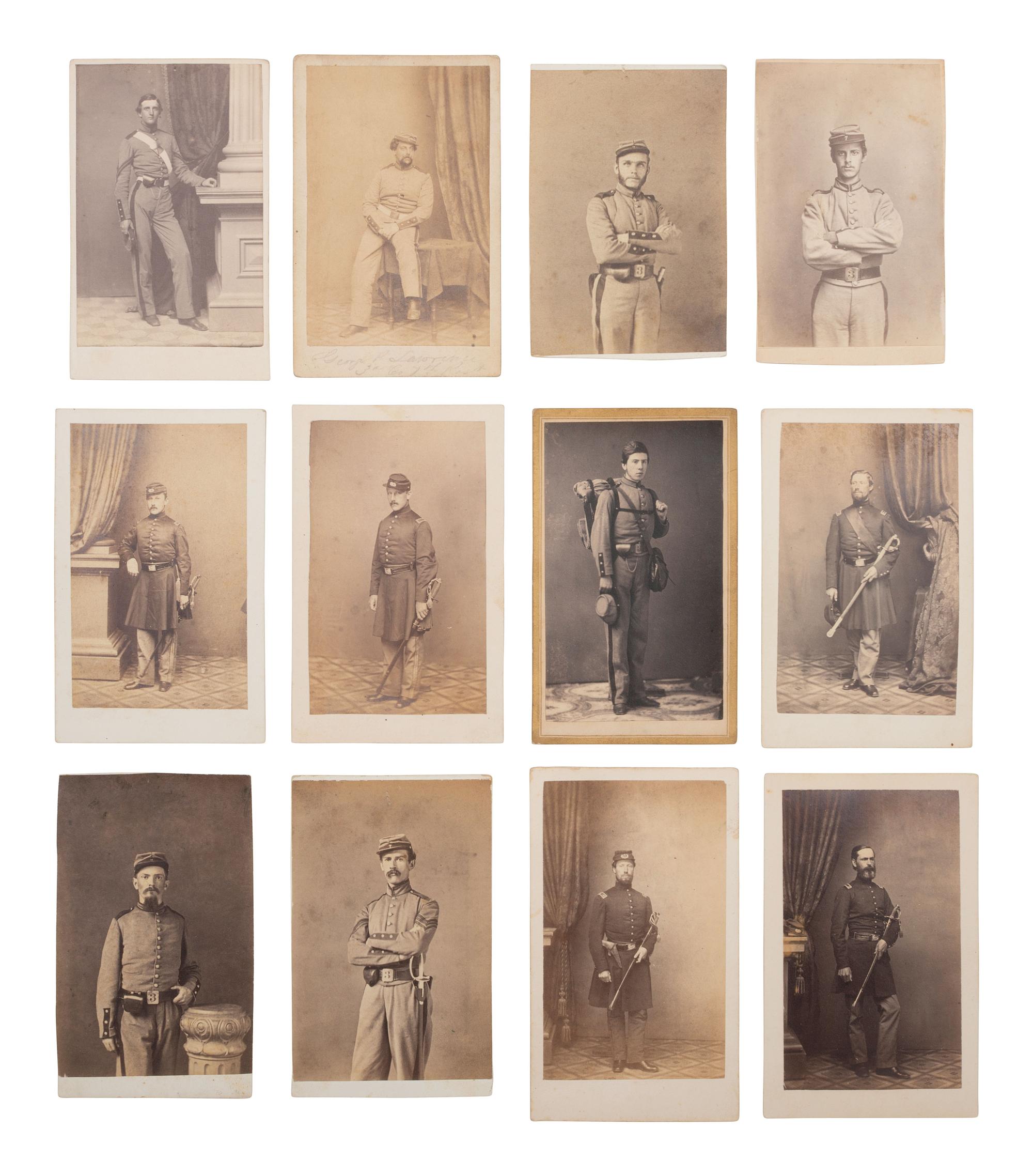 [CIVIL WAR]. A group of 22 CDVs of members of the 7th New York State Militia, Cos. A, B, and C.