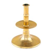 An English Brass Trumpet-Form Candlestick of Unusually Large Proportions