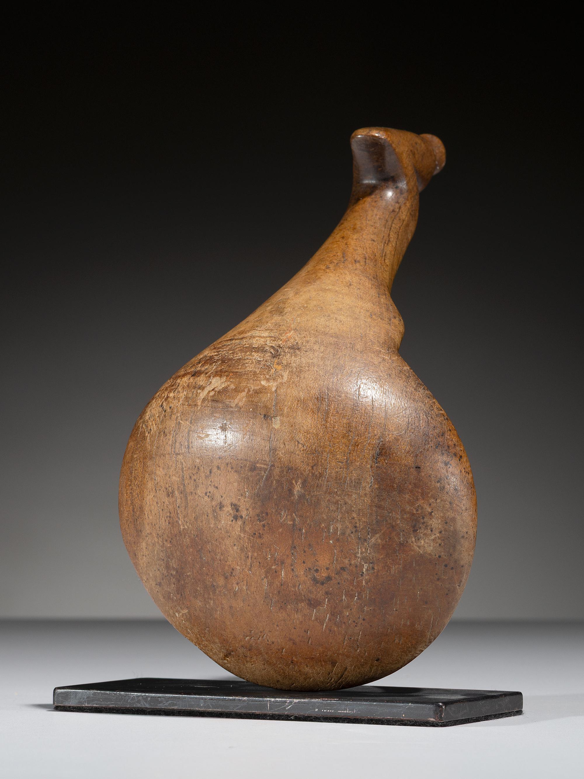 Anishinaabe Wood Ladle, with Bird Effigy