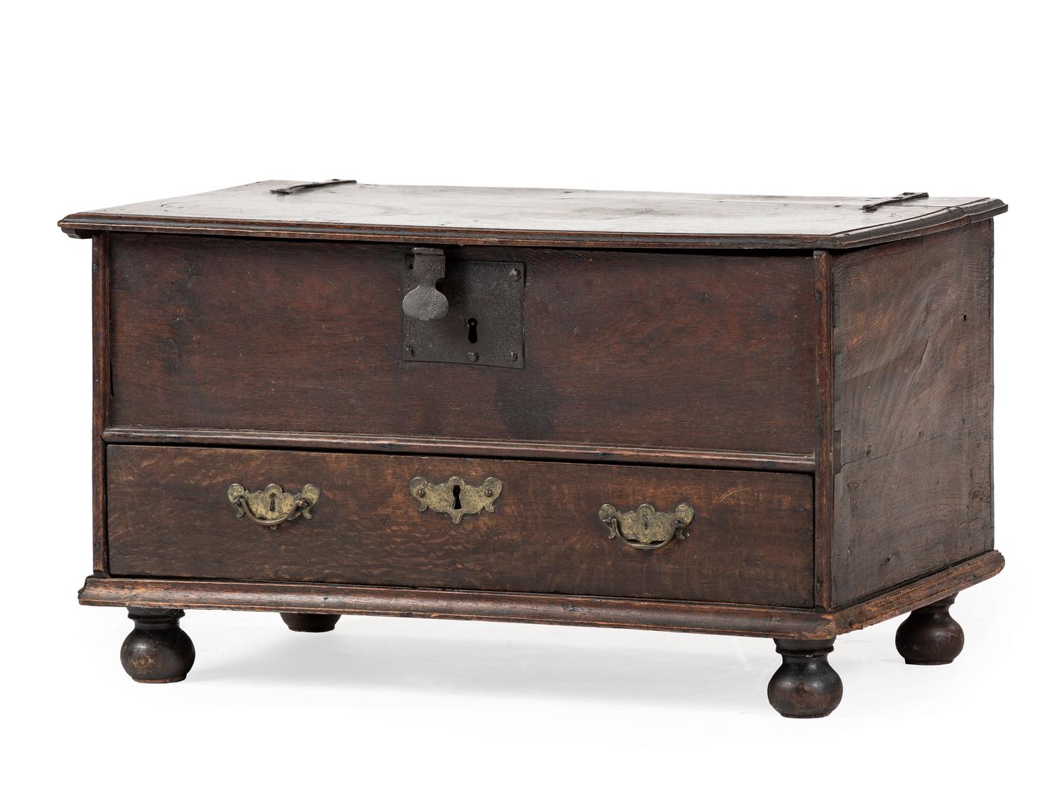 A William and Mary Oak Diminutive One-Drawer Blanket Chest