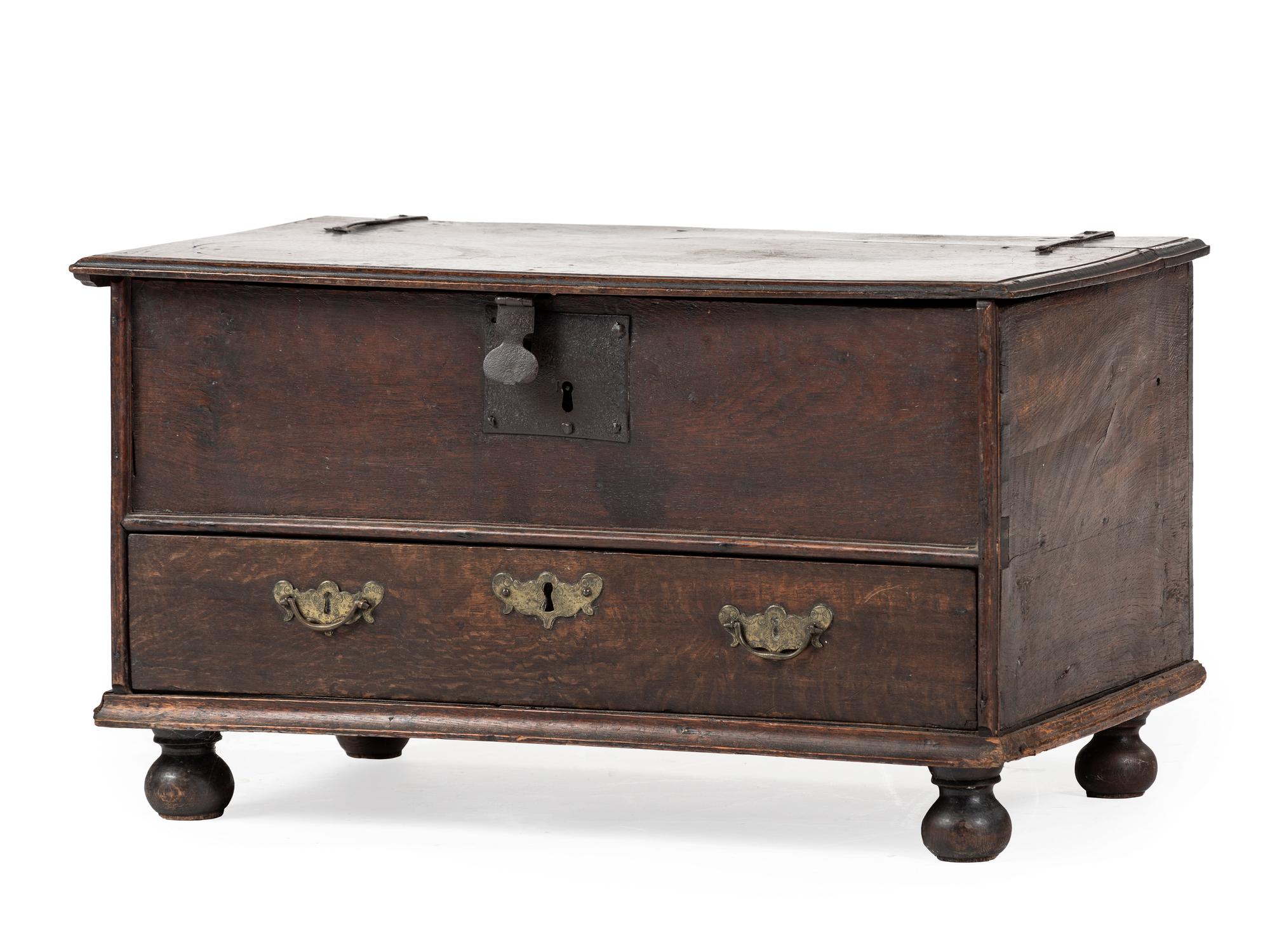 A William and Mary Oak Diminutive One-Drawer Blanket Chest