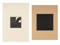 Quartered Arc and Black Quartered Arc (a pair of prints), 1970