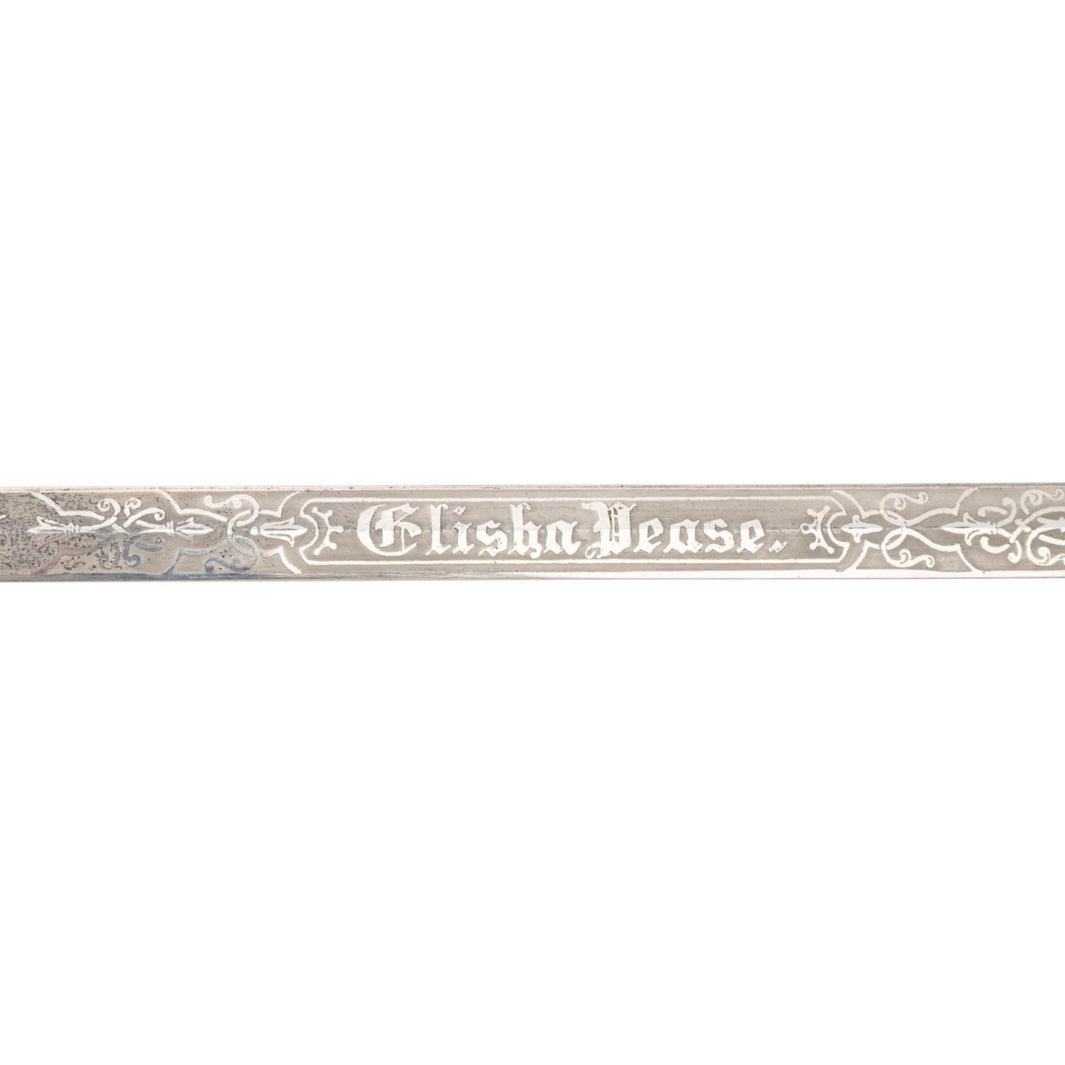 Improved Order of Red Men Fraternal Sword Named to Elisha Pease (Three Time Texas Governor)