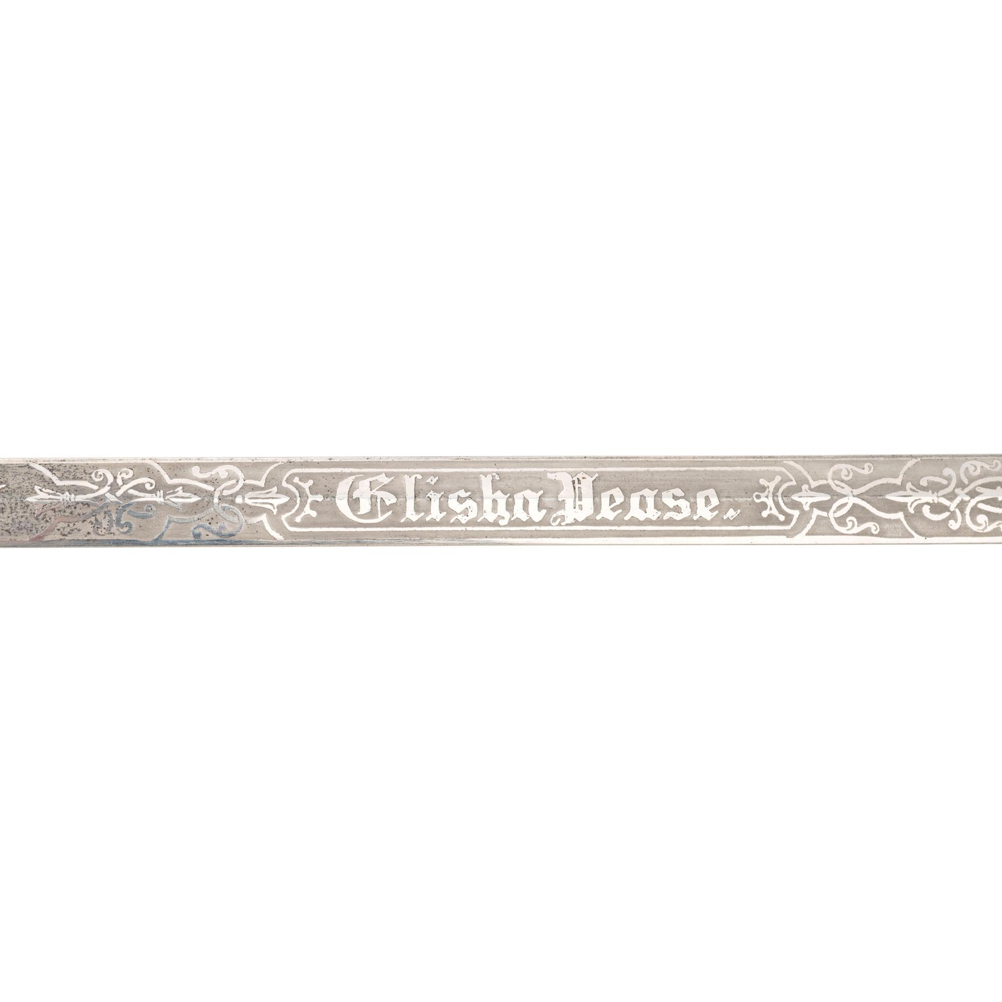 Improved Order of Red Men Fraternal Sword Named to Elisha Pease (Three Time Texas Governor)