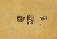 A Russian Niello Silver Cigar Case, Mark of S. Stroganov, assay mark of V. Savinsky, Moscow, 1867, the exterior with a niello grid patt