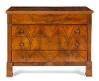 A Louis Philippe Burl Walnut Secretary Commode Height 38 1/4 x width 51 x depth 23 inches. — 19TH CENTURY
