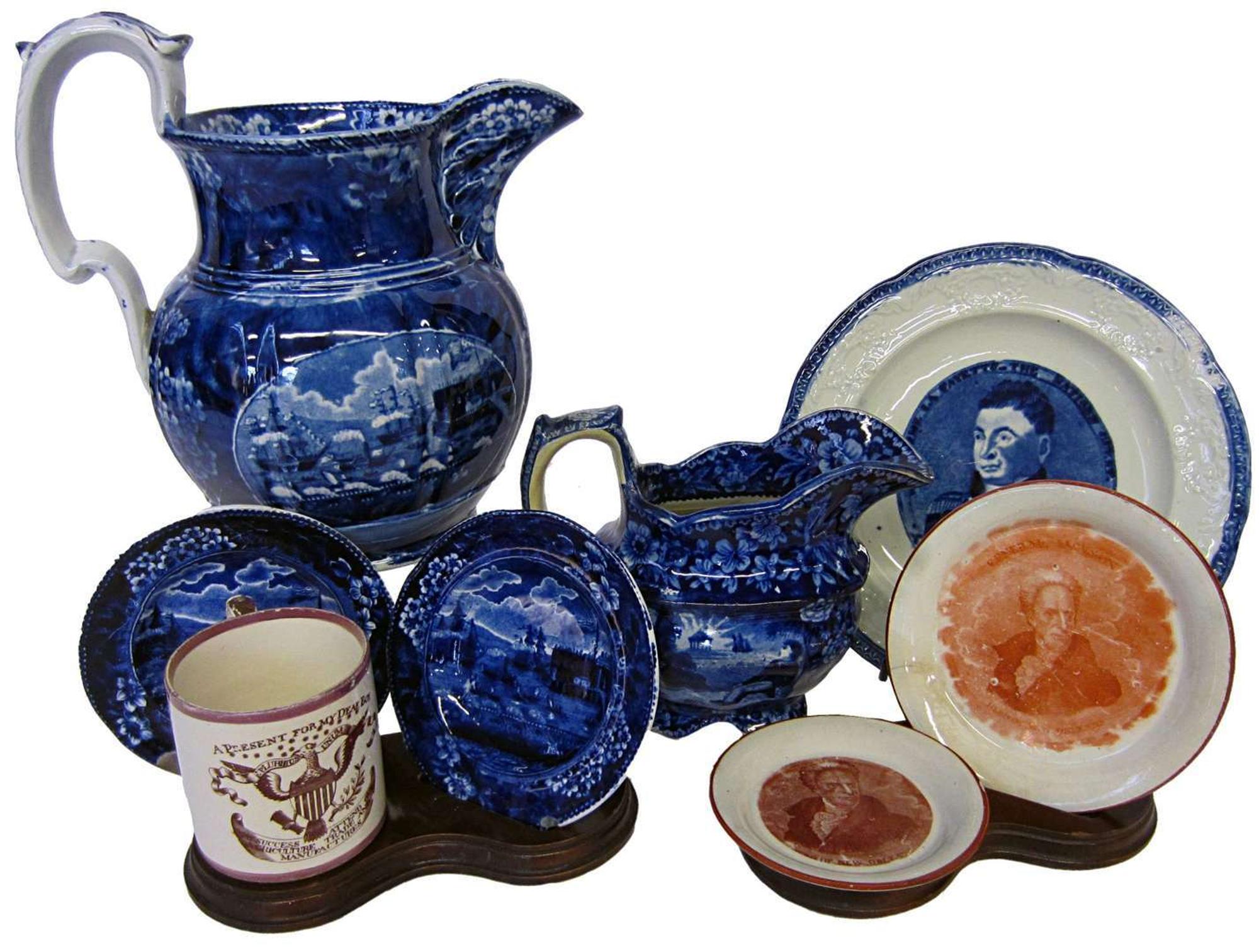 Group of Staffordshire transfer-printed tablewares first half 19th century