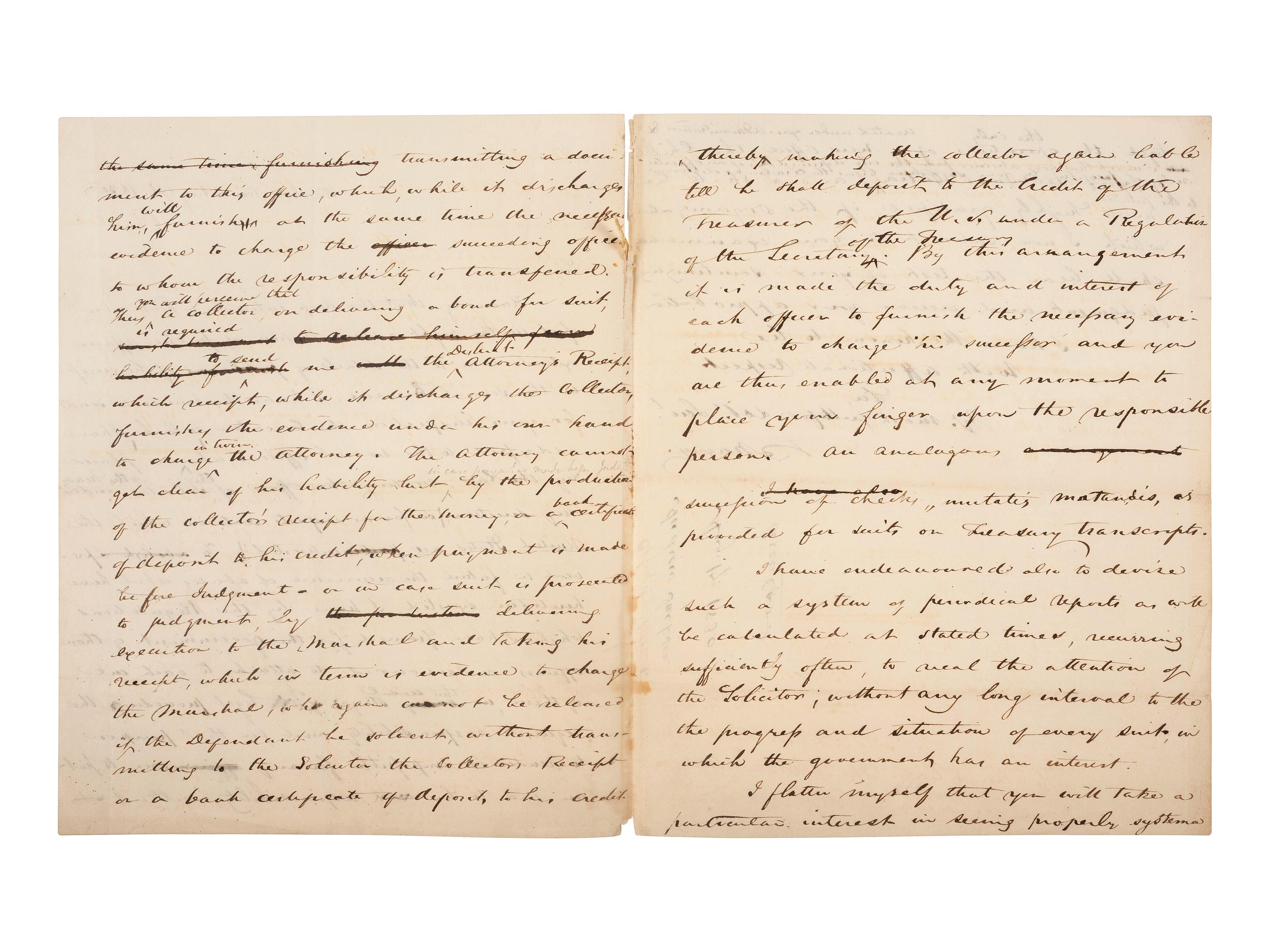 [JACKSON, ANDREW (1767-1845)]. Manuscript copy letter to Andrew Jackson from Virgil Maxcy.