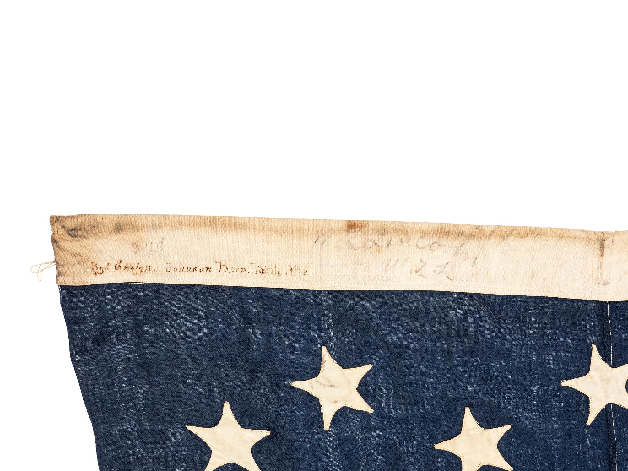 [FLAGS]. A group of 2 American flags, incl. 45-star and 48-star examples. Late 19th-early 20th century.