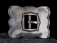 Navajo Stamped Silver Belt Buckle