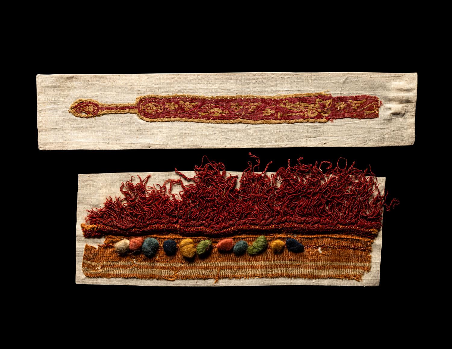 Twelve Coptic Wool, Linen, and Silk Textile Fragments