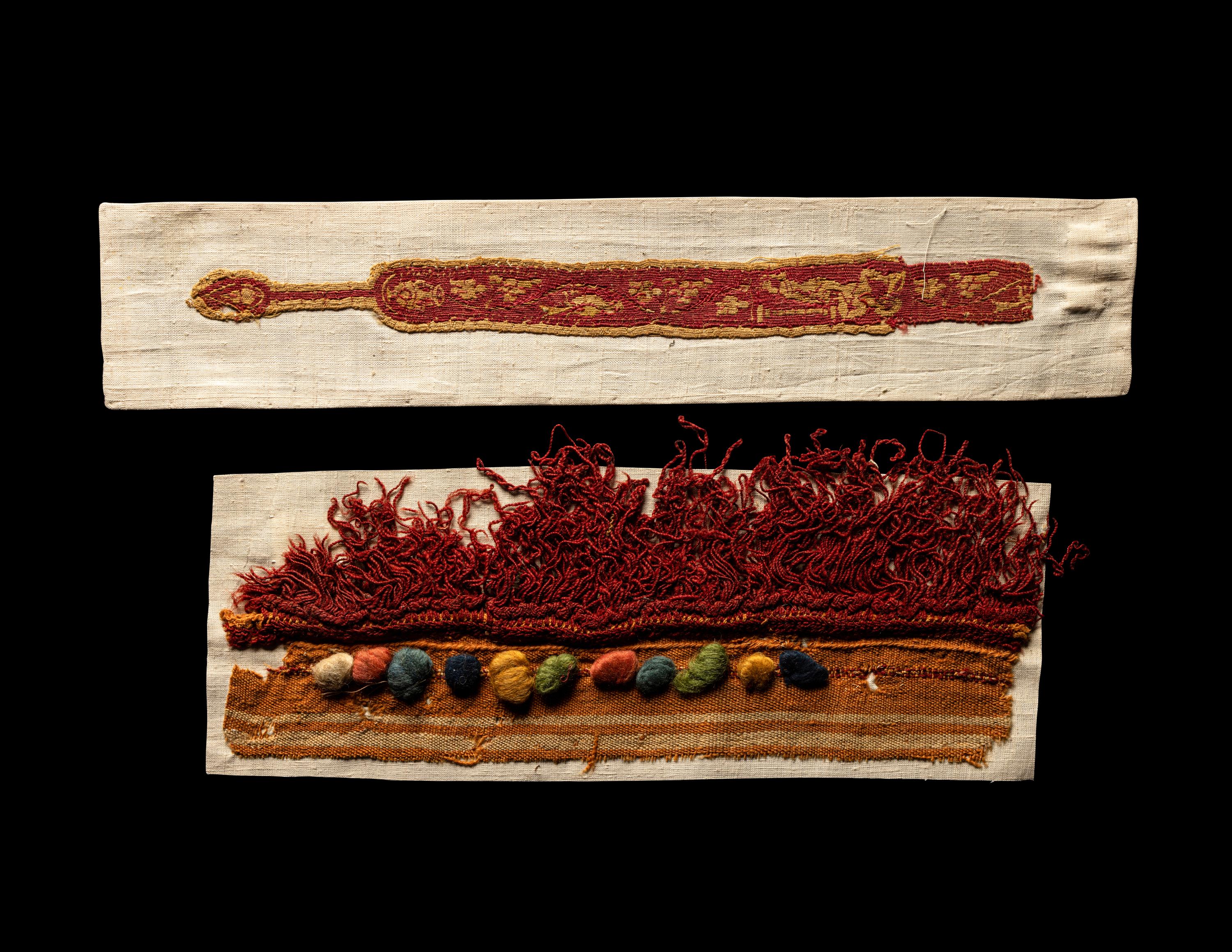 Twelve Coptic Wool, Linen, and Silk Textile Fragments